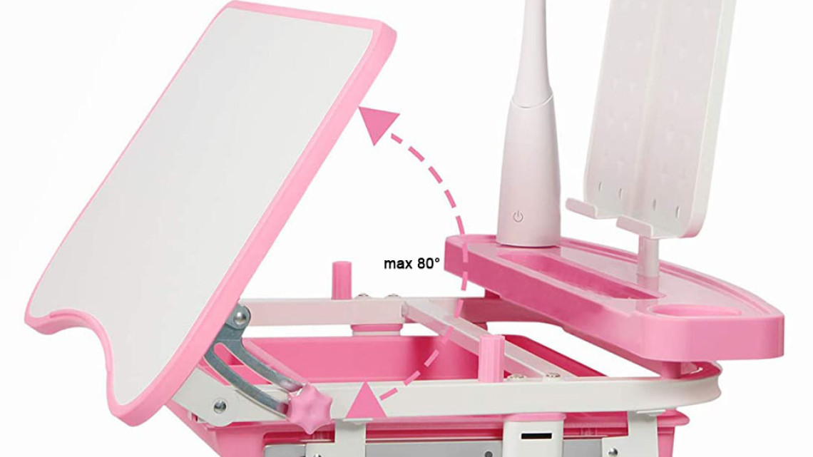 Timeless Tools Állítható magasságú, többfunkciós, gyerek íróasztal-rózsaszín