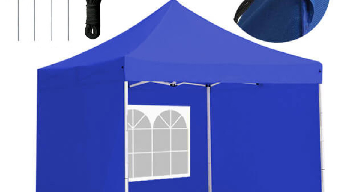 Timeless Tools Összecsukható kerti pavilon több típusban-2,9x2,9 méteres-kék-pavilon+oldalfal+hordtáska