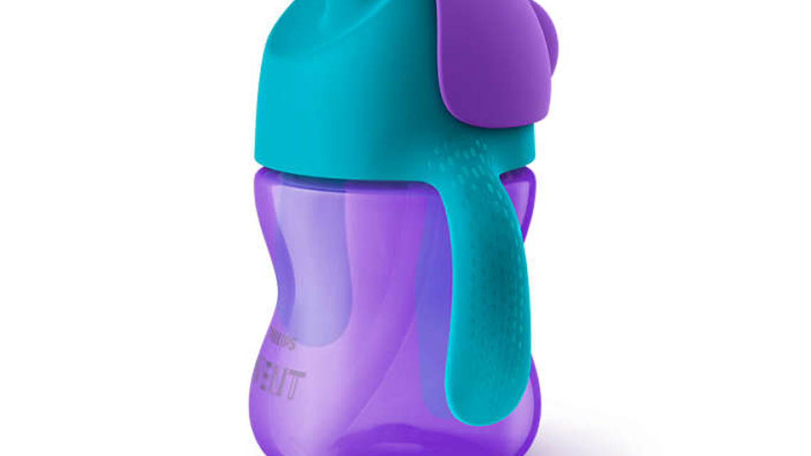 Avent itatópohár rugalmas szívószállal 200ml 9hó lányos 