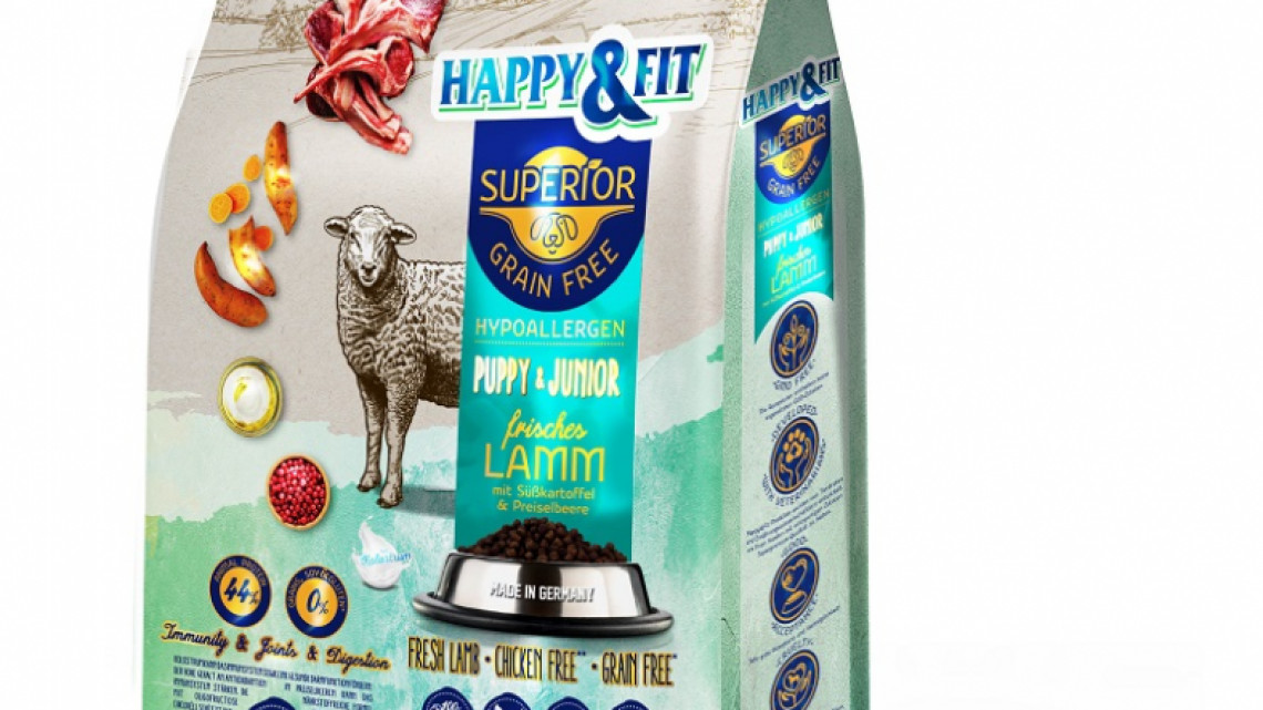 Happy&amp;Fit Superior Hipoallergén GF Puppy&amp;Junior Friss bárány, édesburgonyával 10kg
