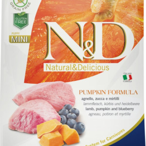 N&amp;D Dog Grain Free bárány&amp;áfonya sütőtökkel puppy mini 800g