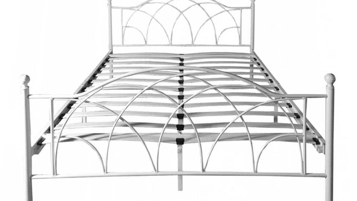 Timeless Tools Lotti fém ágykeret ajándék ágyráccsal, több méretben és színben-Fehér 160x200 cm