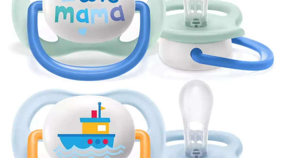 Avent játszócumi ultra air 0-6hó fiú Text 2db 