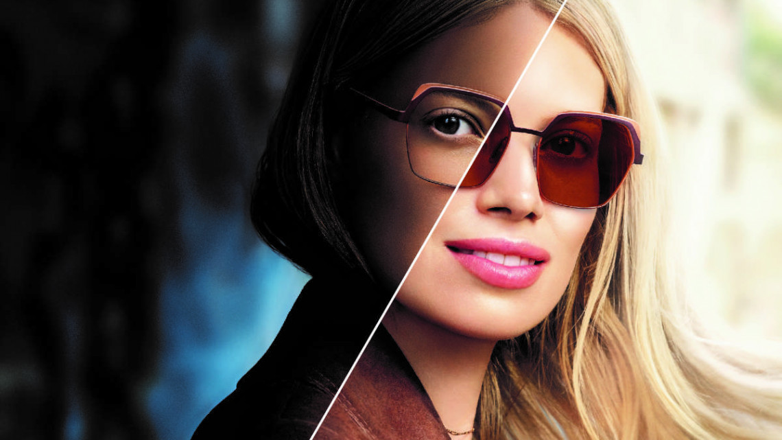 Fényre sötétedő FotoCrom lencse  barna vagy szürke színben, kerettel