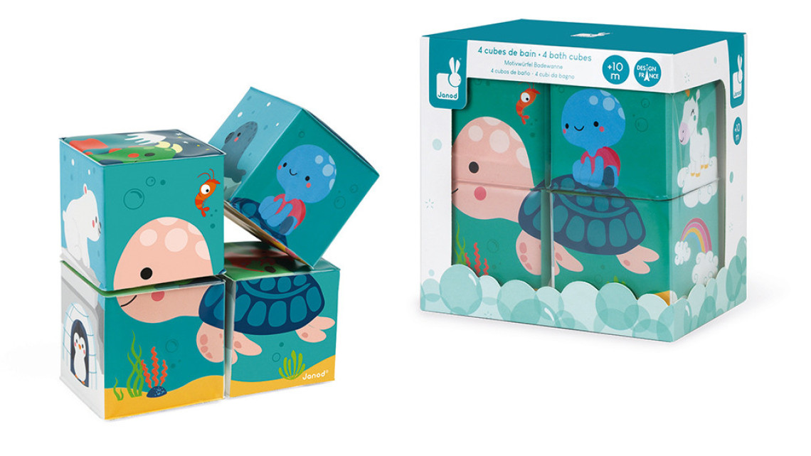 Janod 04713 Fürdőjáték 4 mesekocka