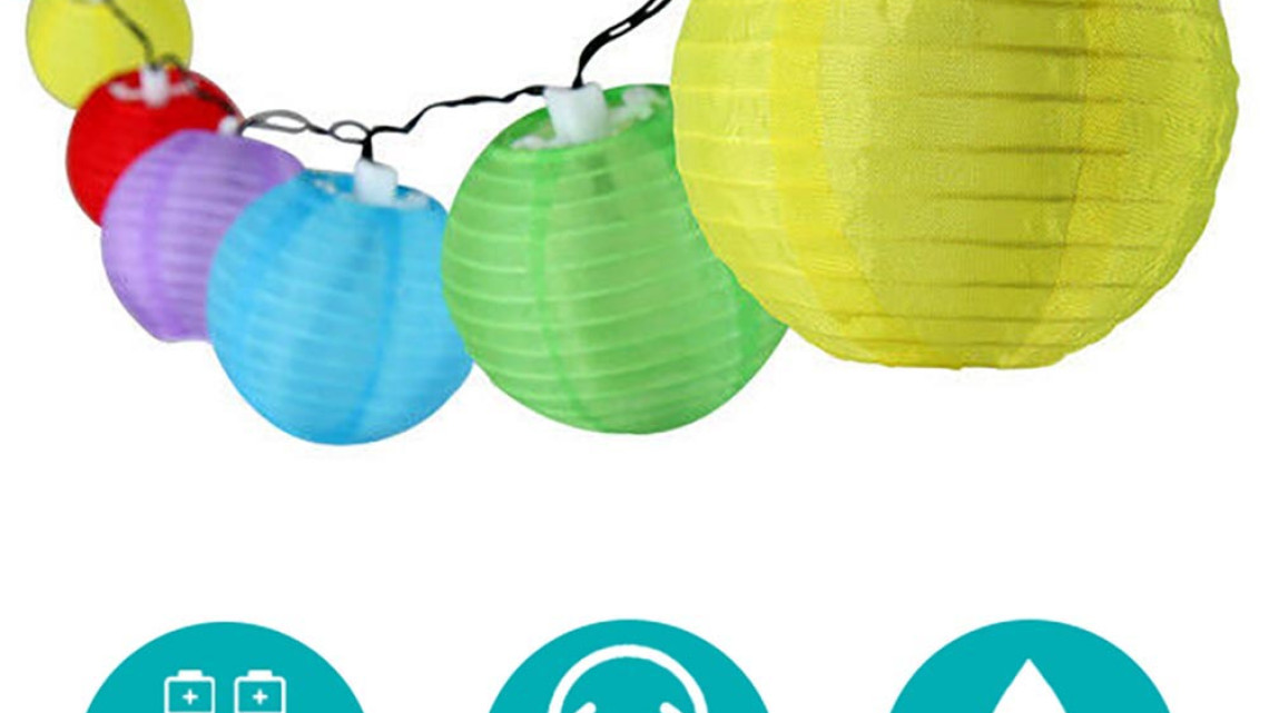 Timeless Tools Party lampion, 10 LED-es, elemes