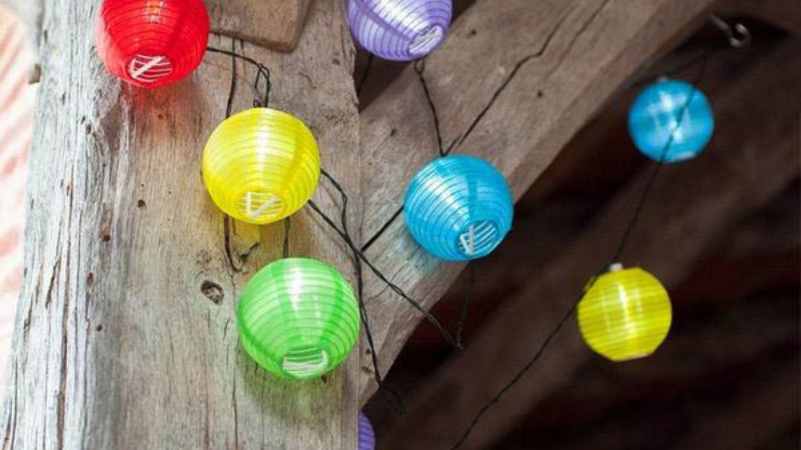 Timeless Tools Party lampion, 10 LED-es, elemes