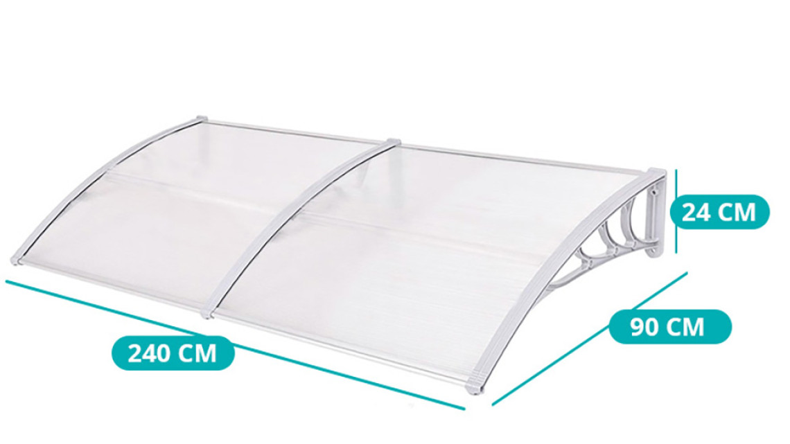 Timeless Tools Műanyag előtető több méretben és színben-240x90 cm-fehér