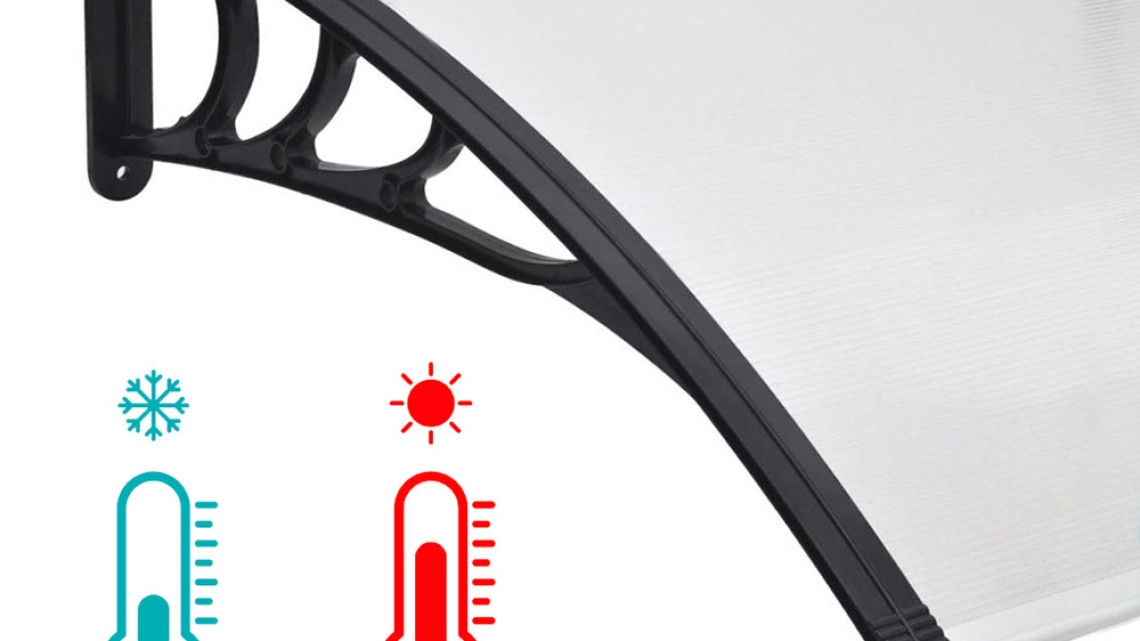 Timeless Tools Műanyag előtető több méretben és színben-240x90 cm-fekete