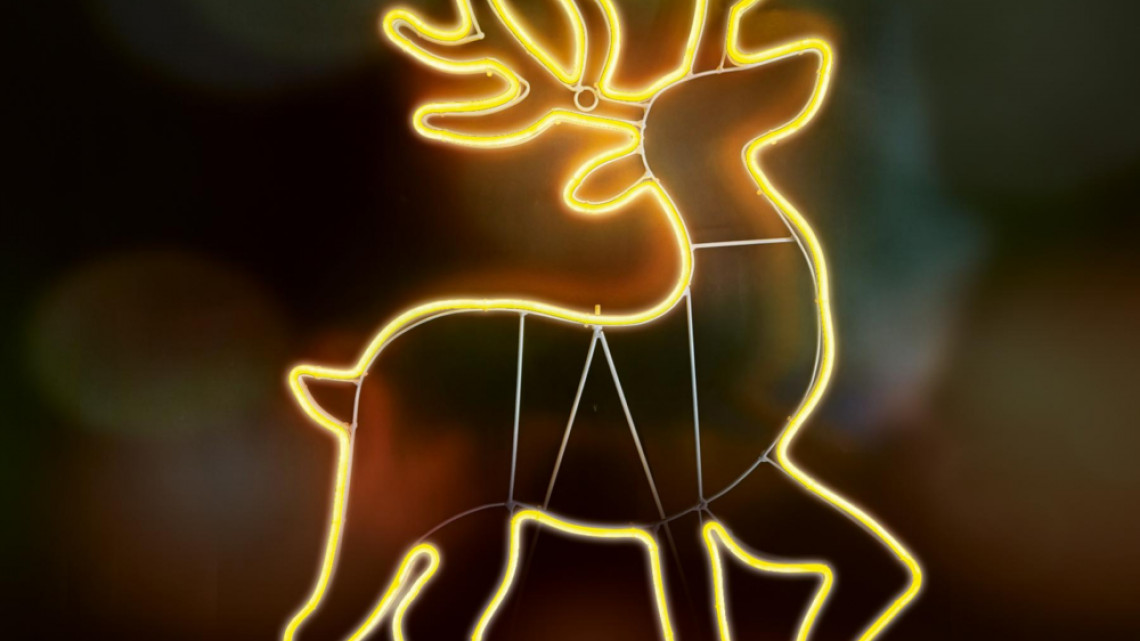 LED-es neon light figura, szarvas