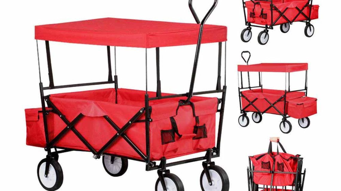 Timeless Tools Összecsukható kocsi tetővel, 2 színben-piros