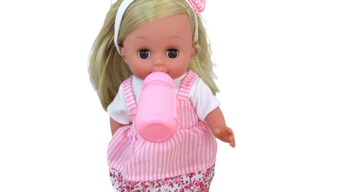 Timeless Tools Beszélő játékbaba babakocsival és kiegészítőkkel