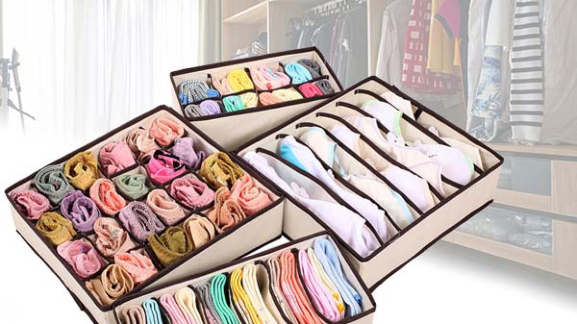 Timeless Tools 4 részes tárolódoboz szett-bézs