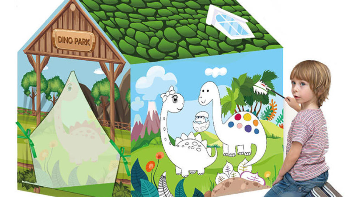 Timeless Tools Kiszínezhető játék sátor több típusban-dinoszaurusz