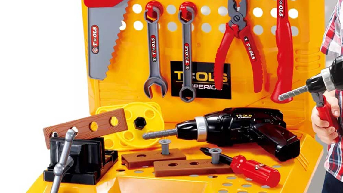 Timeless Tools Játék szerszám asztal, 100 db-os