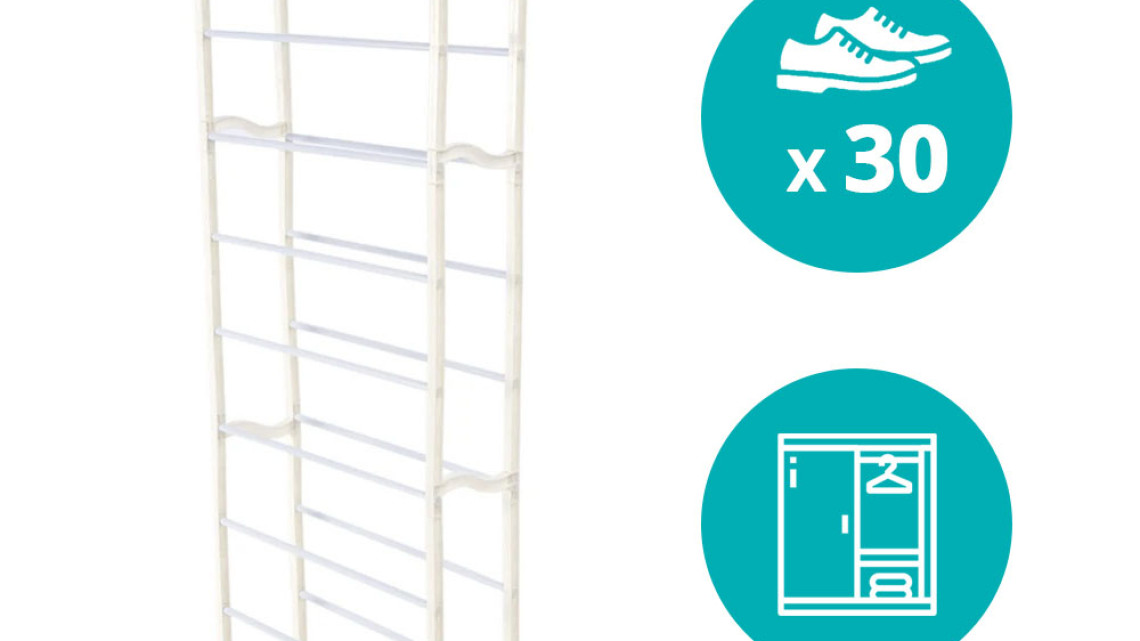 Timeless Tools 10 soros cipőtároló - fehér