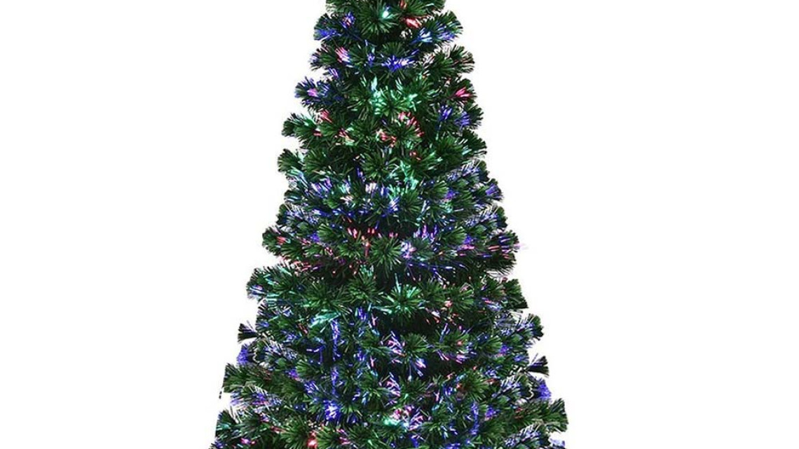 Timeless Tools Műfenyő száloptikával színes LED-del több típusban-210 cm-es