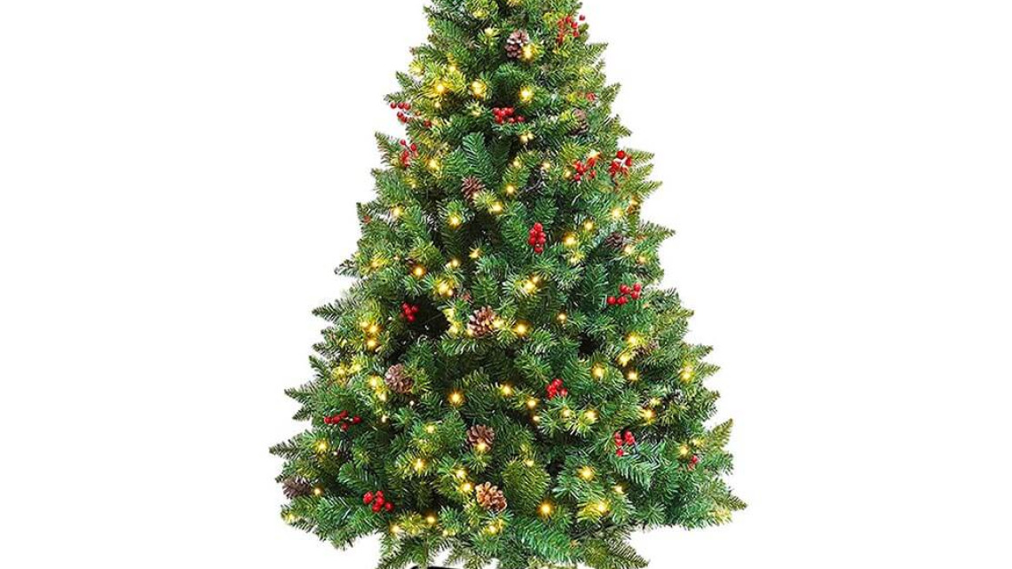 Timeless Tools LED-es műfenyő több típusban, melegfehér-100 LED-es, 120 cm