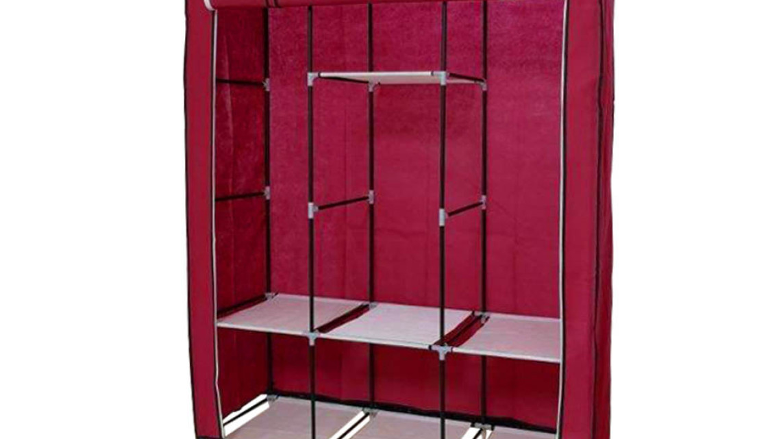 Timeless Tools Mobil ruhásszekrény 130x45x170 cm-es méretben-bordó