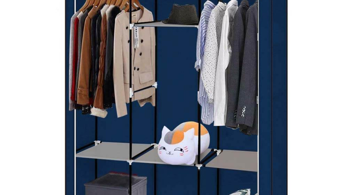 Timeless Tools Mobil ruhásszekrény 130x45x170 cm-es méretben-kék