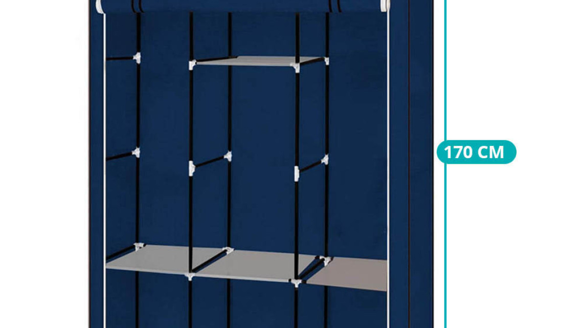 Timeless Tools Mobil ruhásszekrény 130x45x170 cm-es méretben-kék