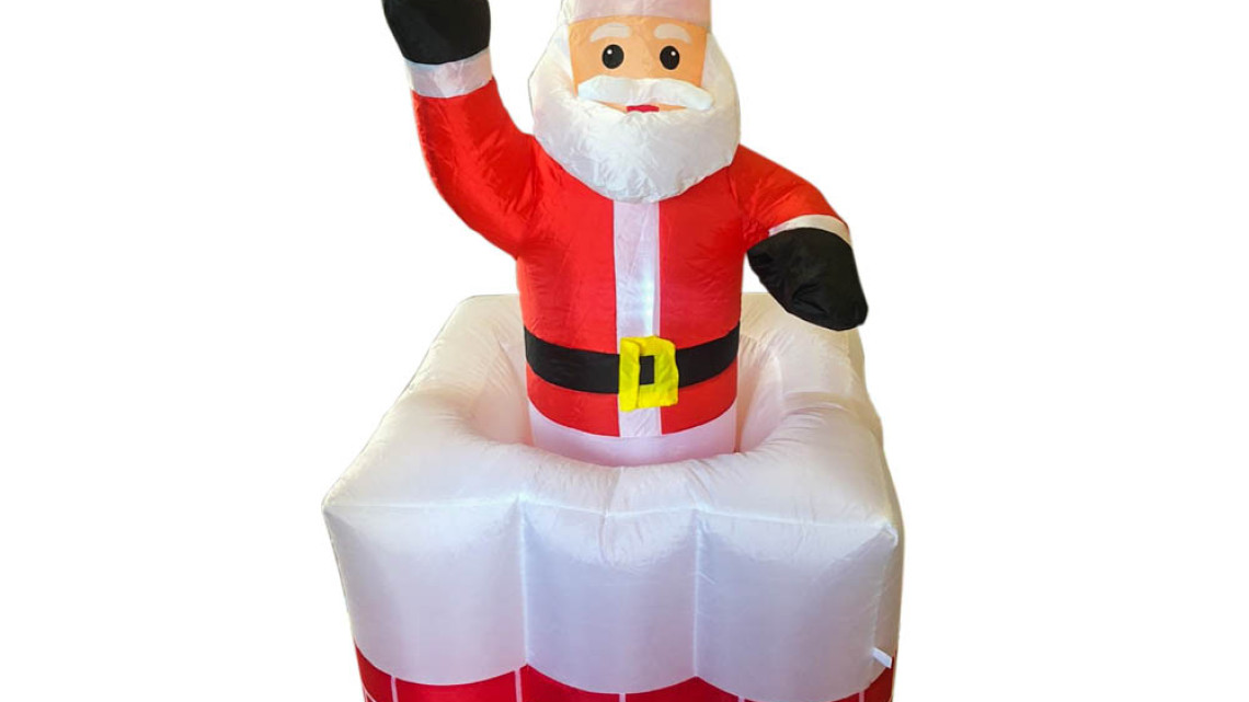 Timeless Tools Felfújható karácsonyi figurák-Mikulás kéményben