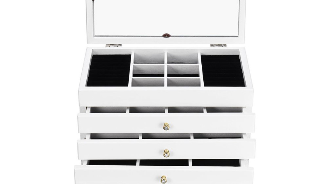 Timeless Tools 6 rekeszes ékszertartó, fehér