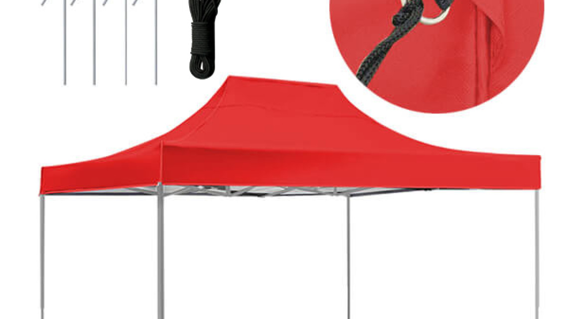 Timeless Tools Összecsukható kerti pavilon több típusban-2,9x4,25 méteres-piros-pavilon