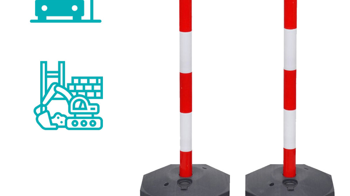 Timeless Tools Közlekedési oszlop lánccal 4 db