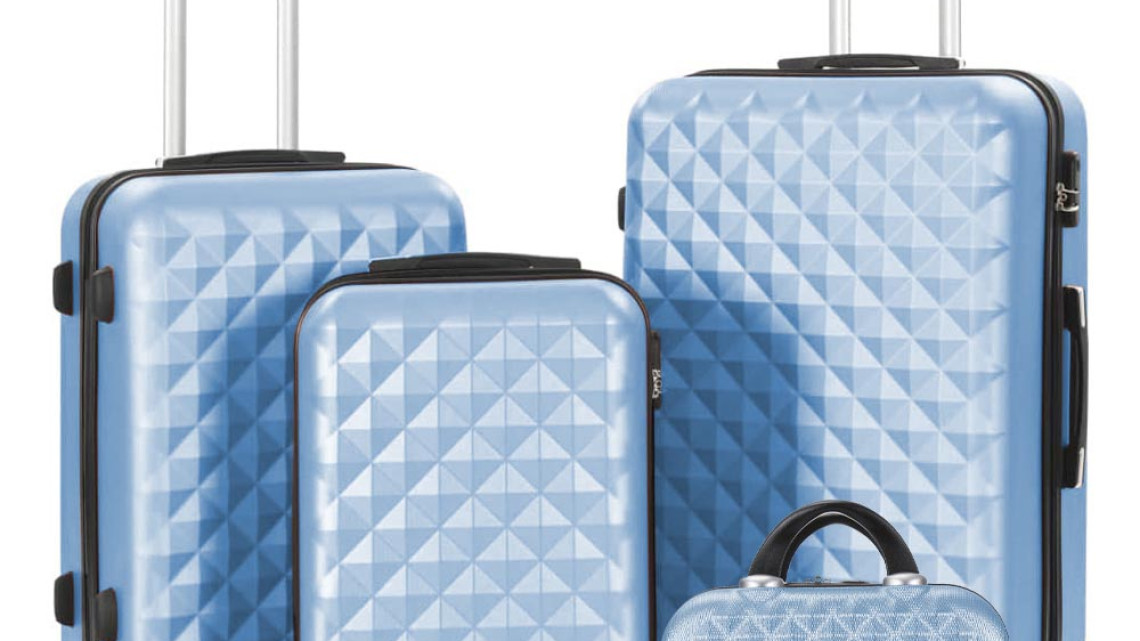 Timeless Tools Utazóbőrönd szett kozmetikai táskával, több színben-acélkék