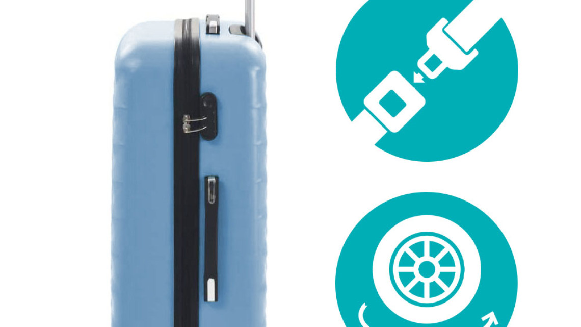 Timeless Tools Utazóbőrönd szett kozmetikai táskával, több színben-acélkék