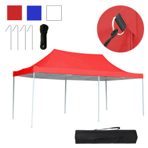 Timeless Tools Összecsukható kerti pavilon több típusban-2,9x5,7 méteres-piros-pavilon+hordtáska