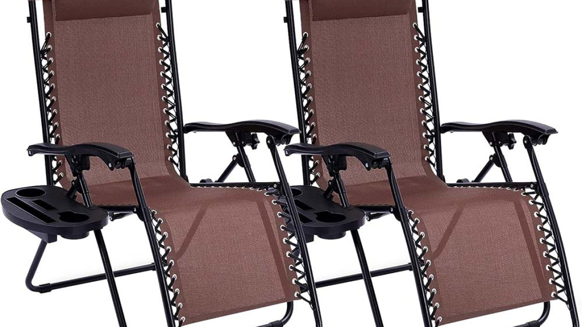 Timeless Tools Zéró gravitáció szék napellenzővel és pohártartóval 2 db, több színben-barna