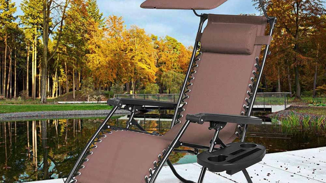 Timeless Tools Zéró gravitáció szék napellenzővel és pohártartóval 2 db, több színben-barna