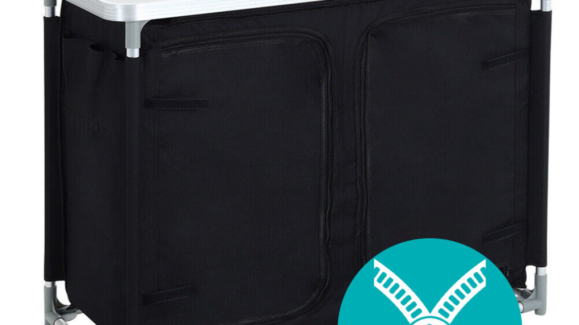 Timeless Tools Hordozható, polcos tároló kempingezéshez