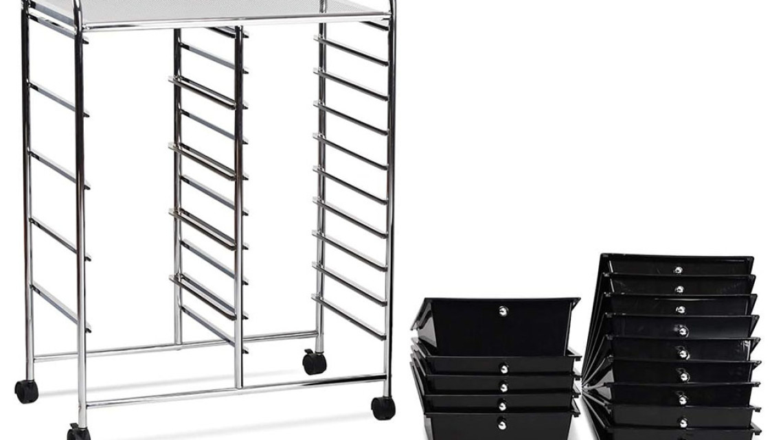 Timeless Tools Gurulós tárolókocsi 15 fiókos, több színben-fekete