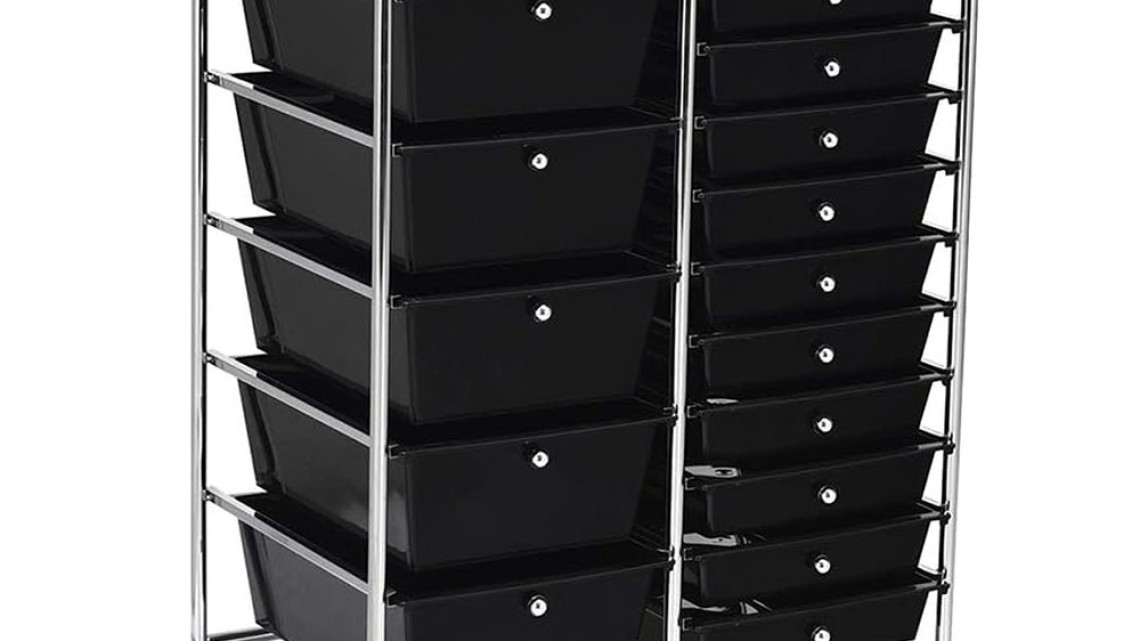 Timeless Tools Gurulós tárolókocsi 15 fiókos, több színben-fekete