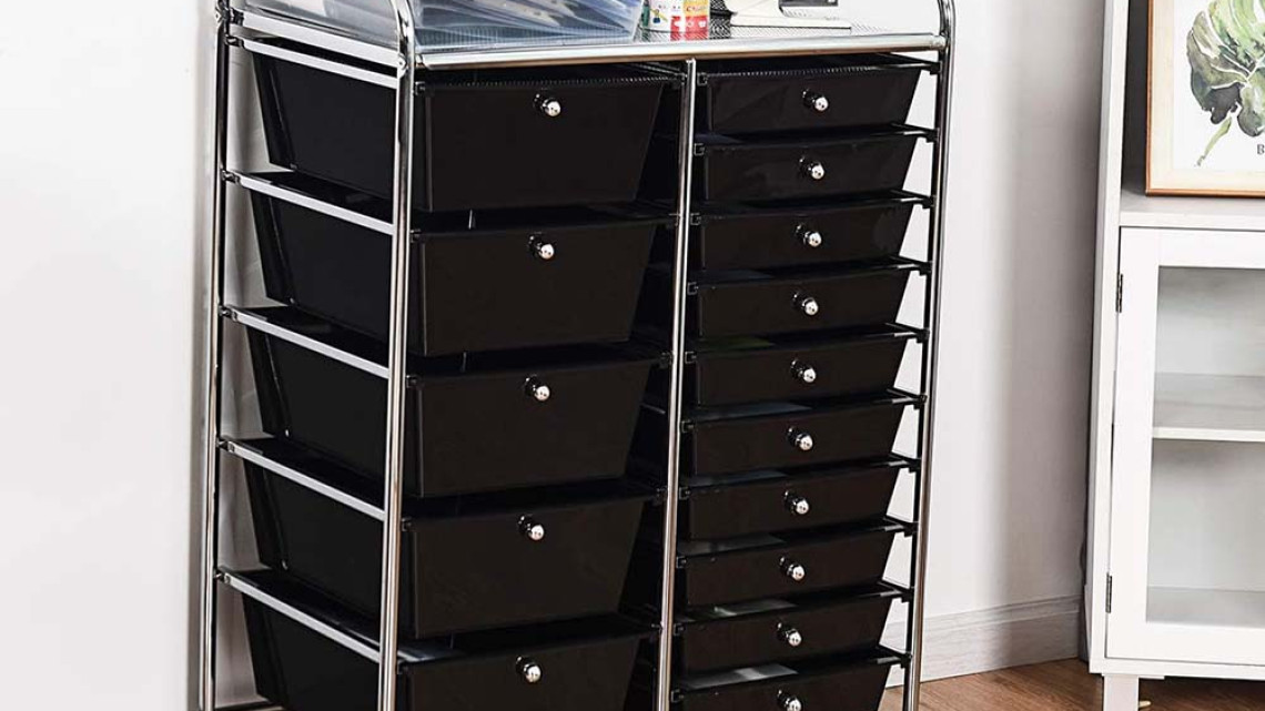 Timeless Tools Gurulós tárolókocsi 15 fiókos, több színben-fekete