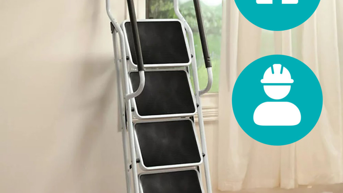 Timeless Tools 4 fokos fém létra levehető kapaszkodóval