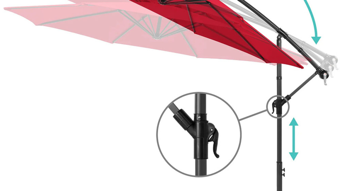 Timeless Tools Függő napernyő 2,7 m - több színben-piros