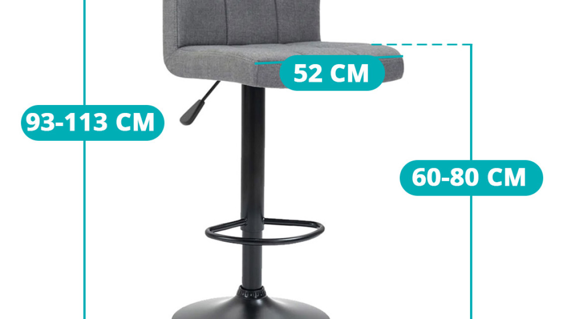 Timeless Tools Szövet borítású bárszék 2 db, több színben-világos szürke