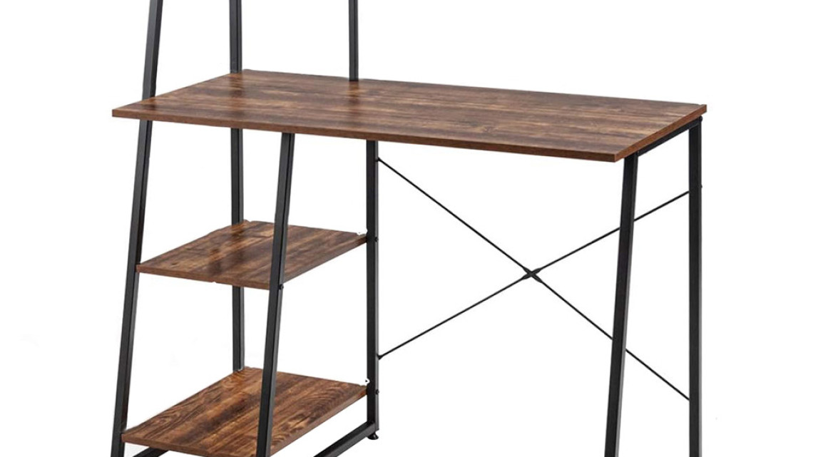 Timeless Tools Kompakt számítógépasztal, munkaállomás 4 polccal