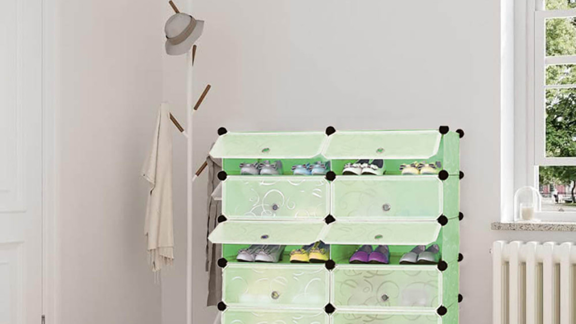 Timeless Tools Műanyag elemes cipőtároló szekrény, zöld