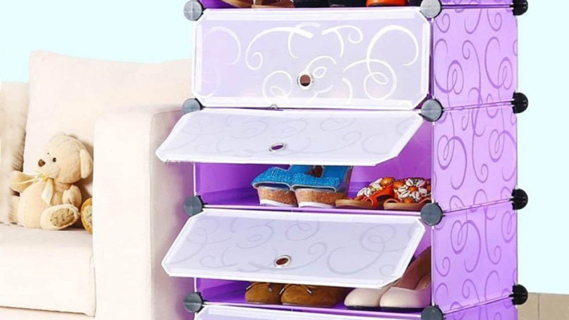 Timeless Tools Műanyag elemes cipőtároló szekrény, több színben- lila