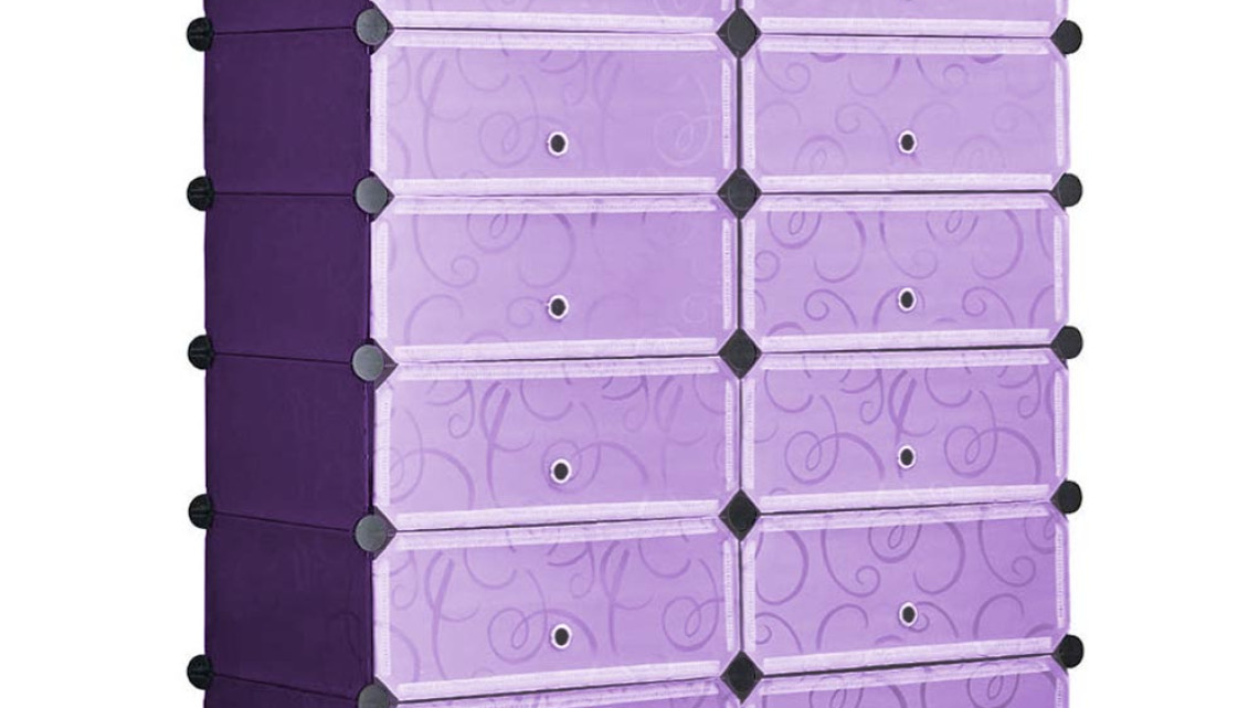 Timeless Tools Műanyag elemes cipőtároló szekrény, több színben- lila