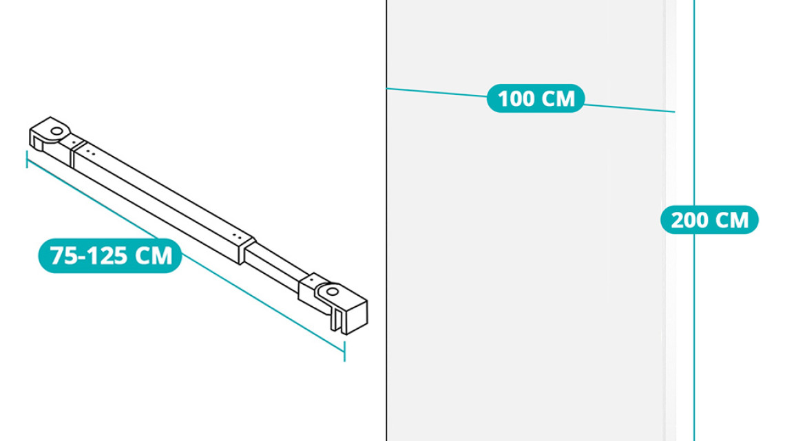 Timeless Tools Walk-in 8 mm-es edzettüveg zuhanyfal, 100x200cm