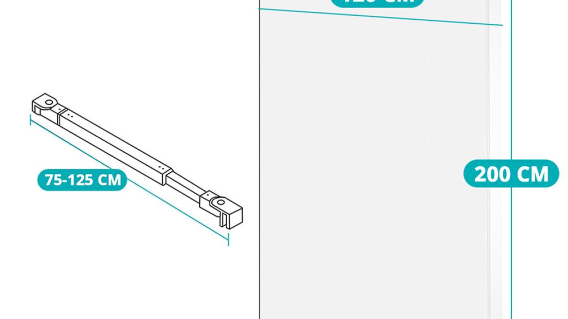 Timeless Tools Walk-in 8 mm-es edzettüveg zuhanyfal, 120x200cm
