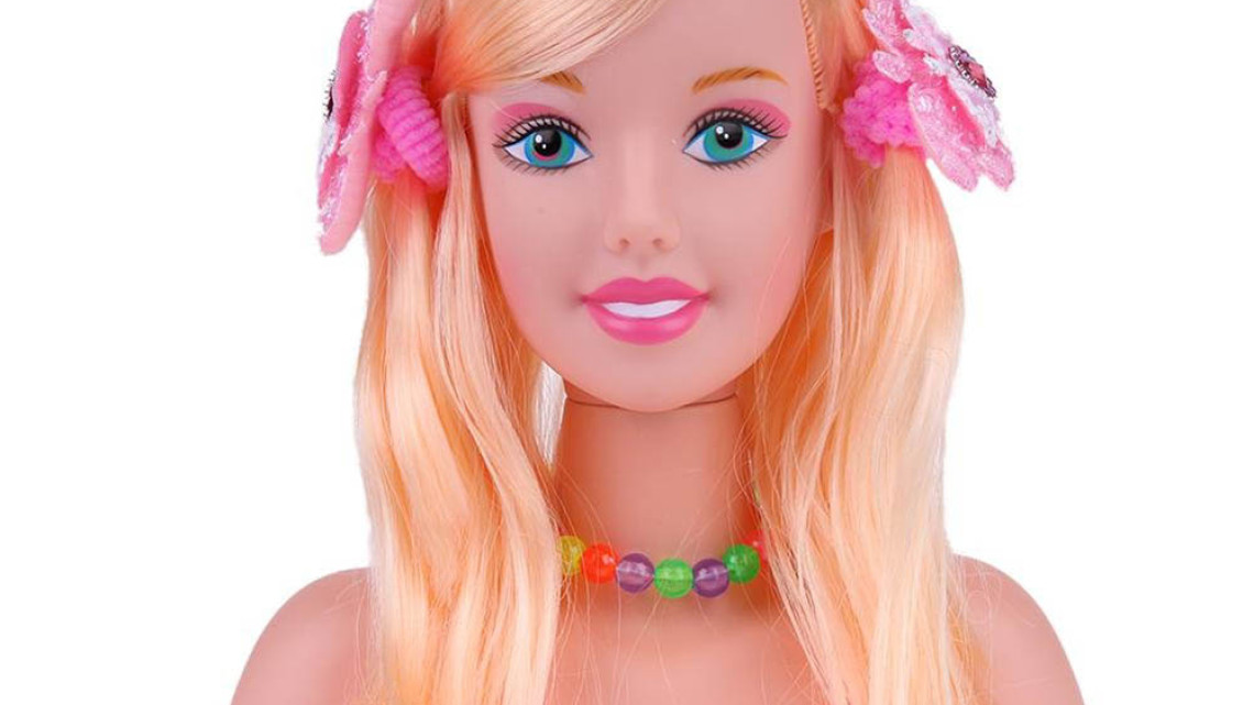 Timeless Tools Sminkelhető és fésülhető babafej kiegészítőkkel