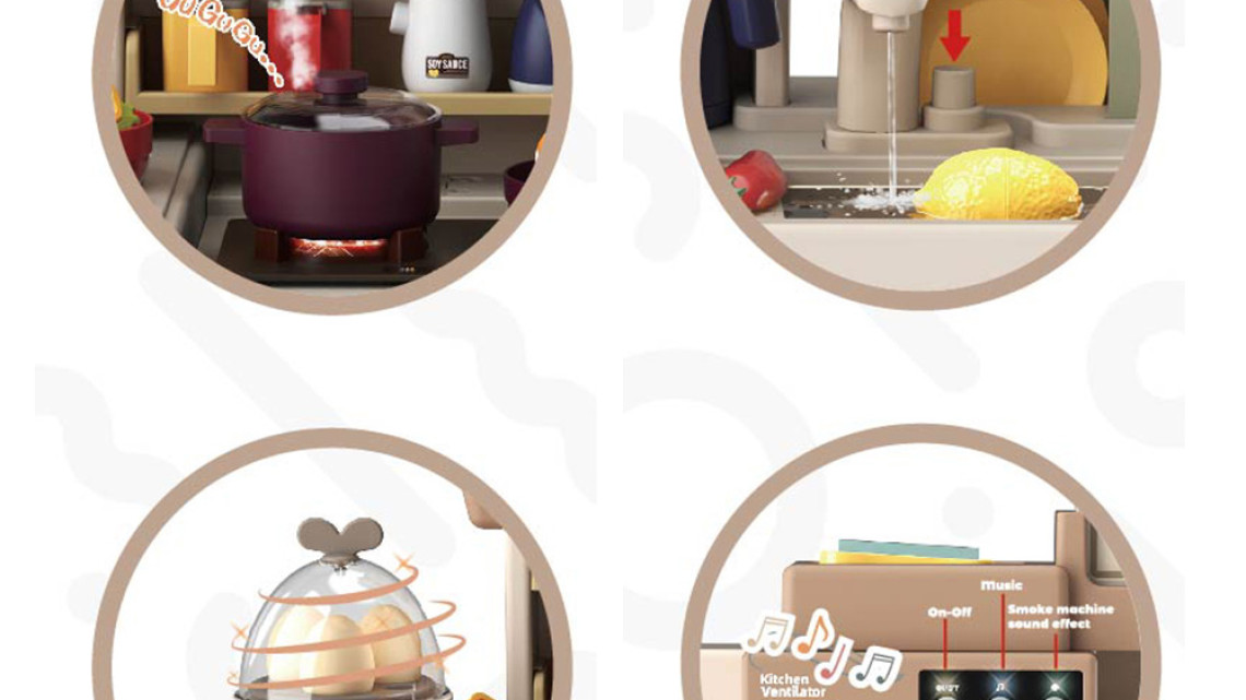 Timeless Tools Játékkonyha 72 részes, barna 