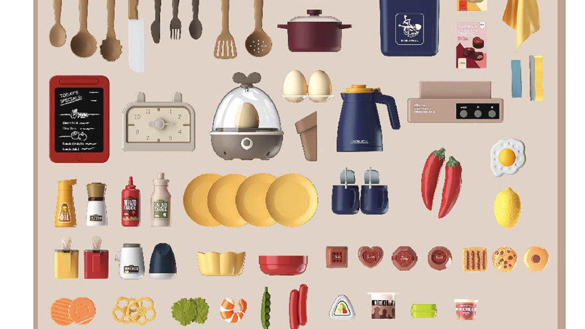 Timeless Tools Játékkonyha 72 részes, barna 